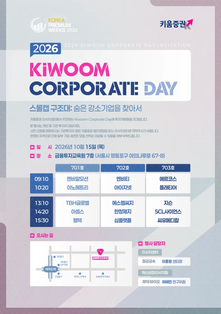2026 Kiwoom Corporate Day 행사 포스터